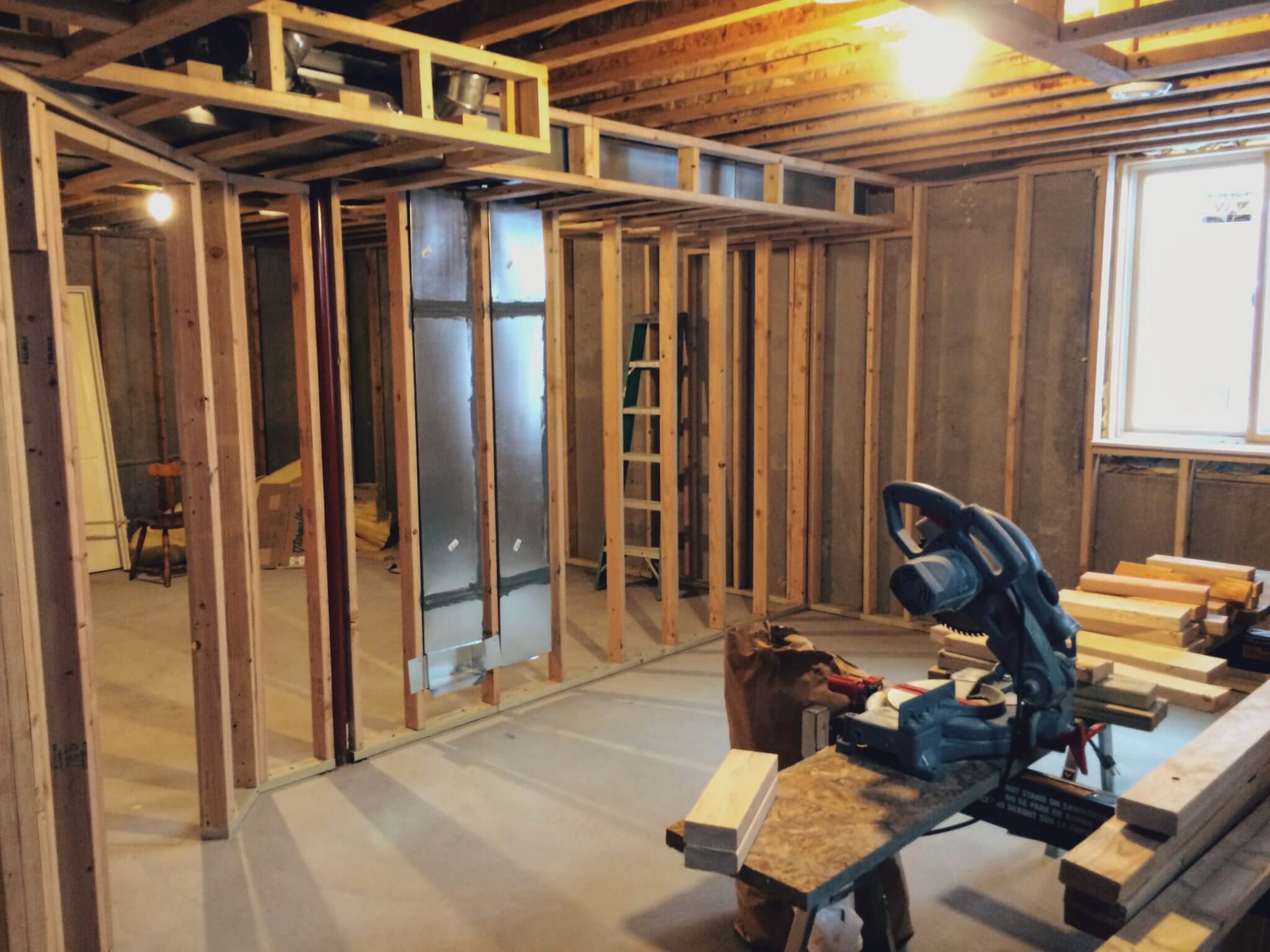 Rough framing: view from the bedroom