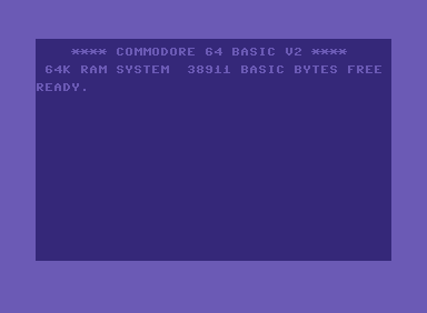 Commodore 64 screen with blinking block cursor