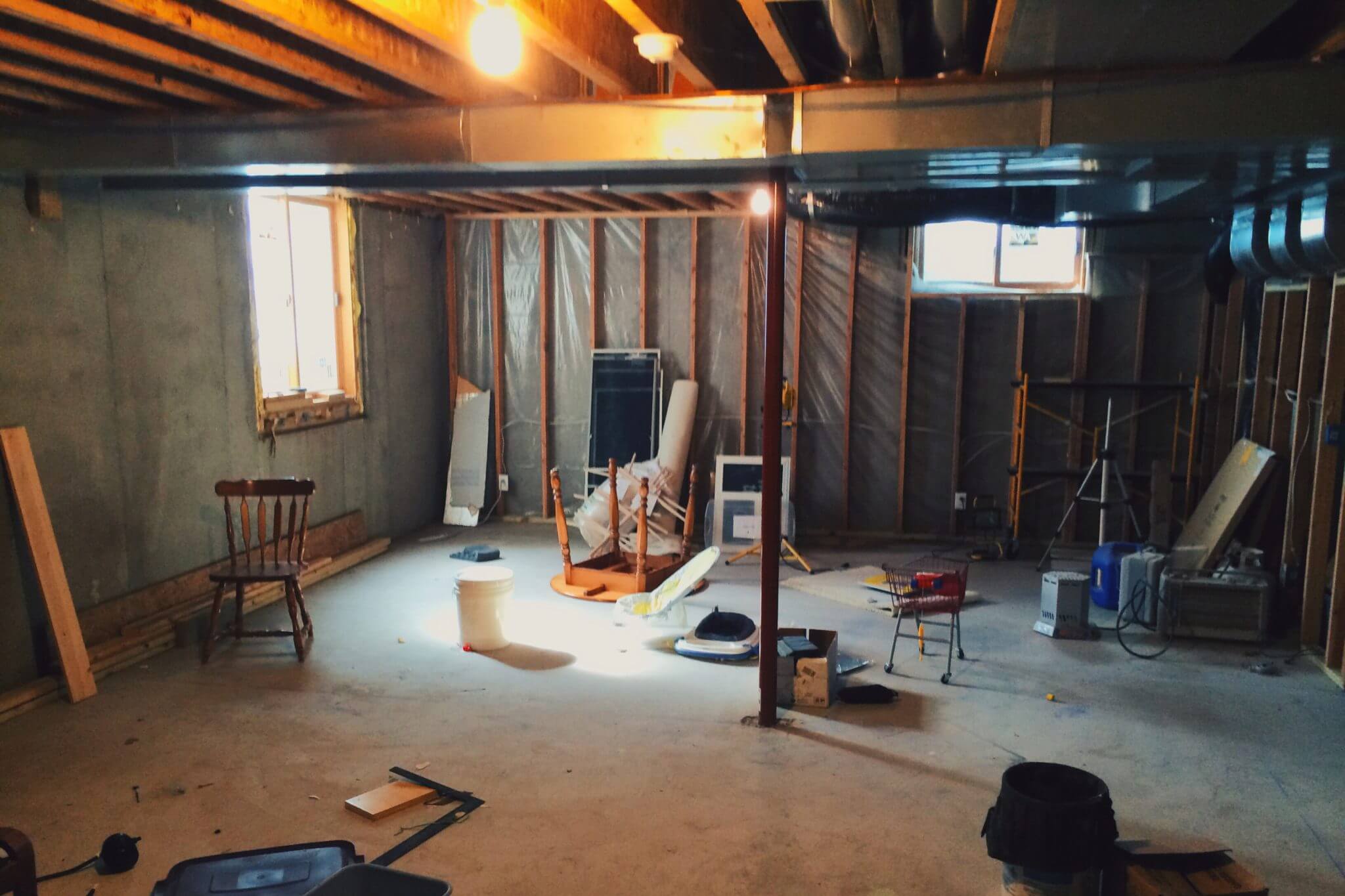 The unfinished basement