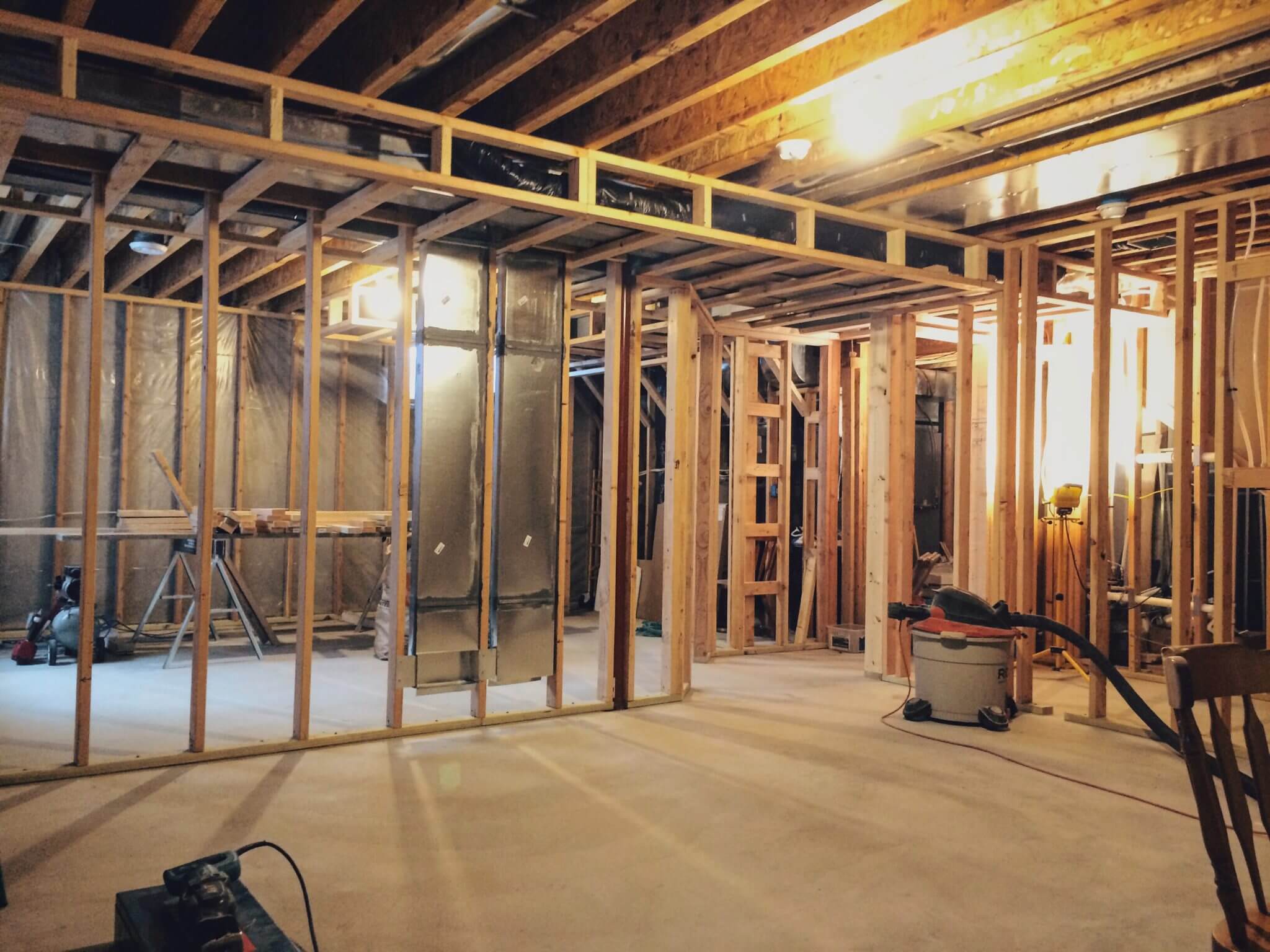 Rough framing: view from the rec room